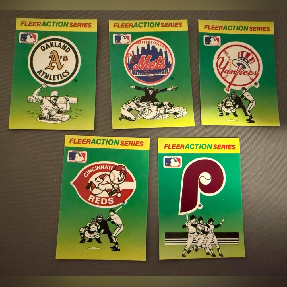 MLB 1990 Fleer Action Series Cards